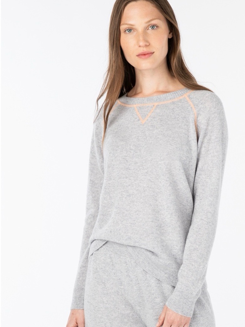 Kinross Cashmere Coverstitch Sweater